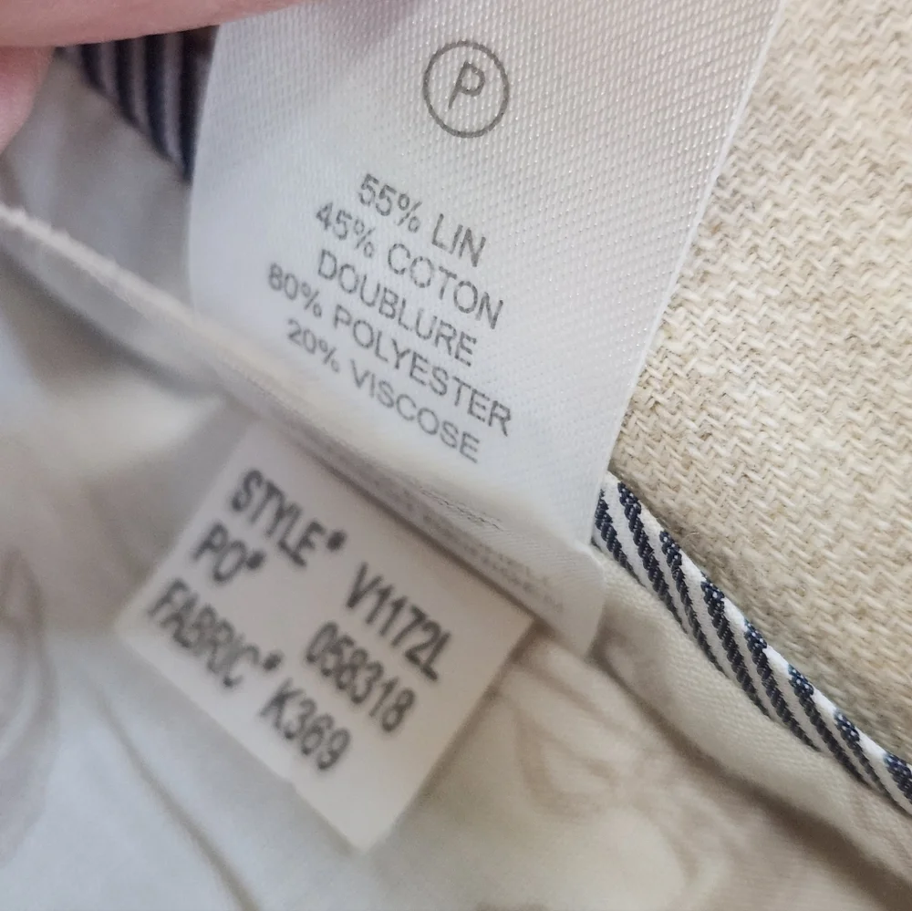 British Khaki Vintage Old Money Tailored Coastal Creme Linen Blazer Size M